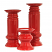 red set pillar candle holderss