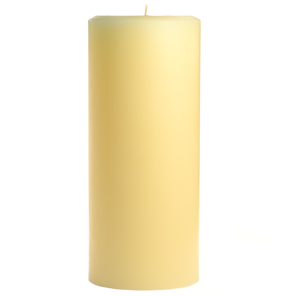 Unscented Ivory 4x9 Pillar Candles