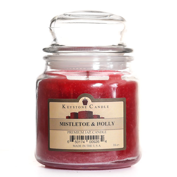 16 oz Mistletoe and Holly Jar Candles