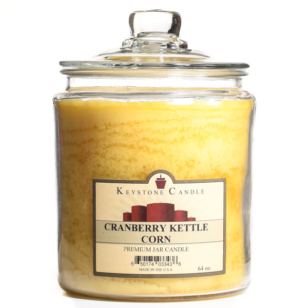 64 oz Cranberry Kettle Corn Jar Candles