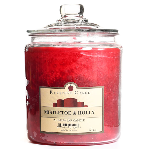 64 oz Mistletoe and Holly Jar Candles