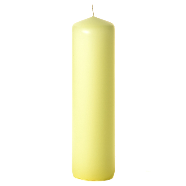 3x11 Pale Yellow Pillar Candles Unscented