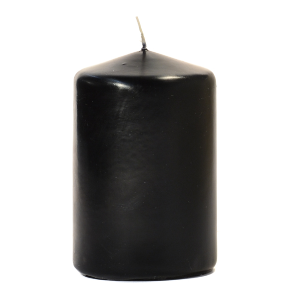 3x4 Black Pillar Candles Unscented