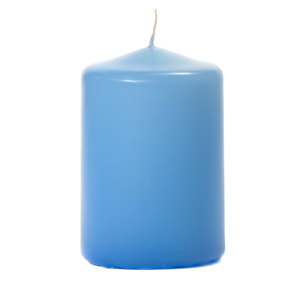 3x4 Light Blue Pillar Candles Unscented