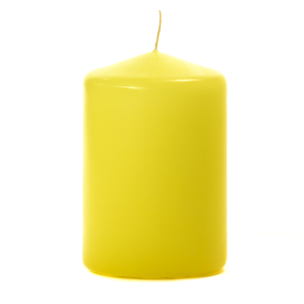 3x4 Yellow Pillar Candles Unscented