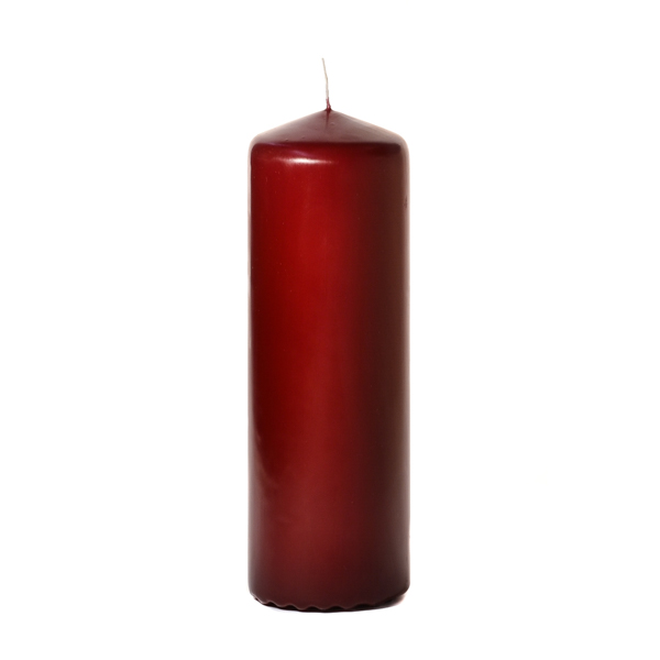 3x9 Burgundy Pillar Candles Unscented