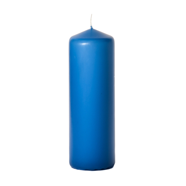 3x9 Colonial Blue Pillar Candles Unscented