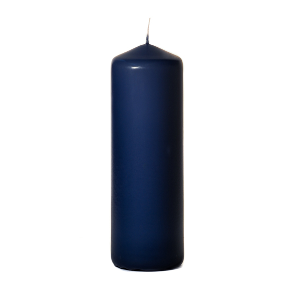 3x9 Navy Pillar Candles Unscented