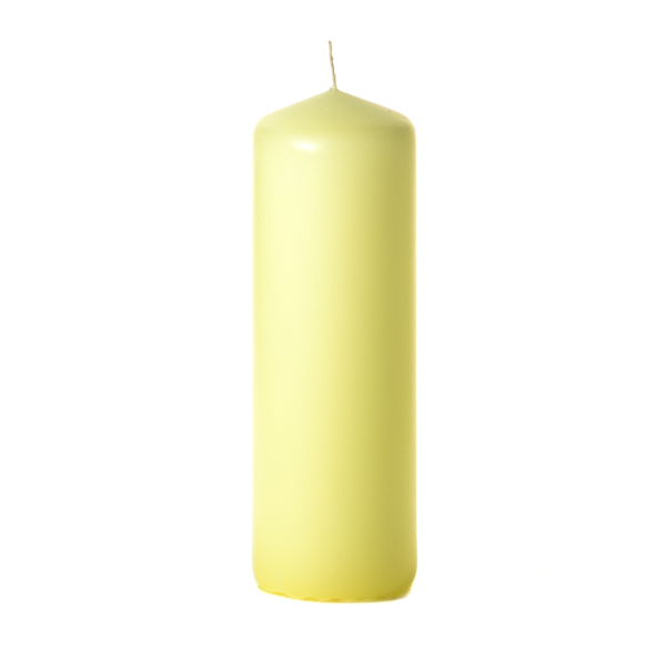 3x9 Pale Yellow Pillar Candles Unscented