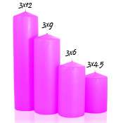 3x4 Hot Pink Pillar Candles Unscented