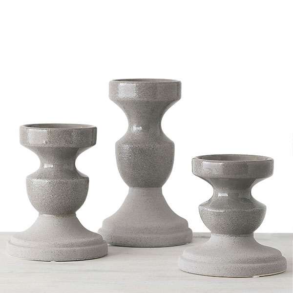 Gray Candle Holder Set of 3