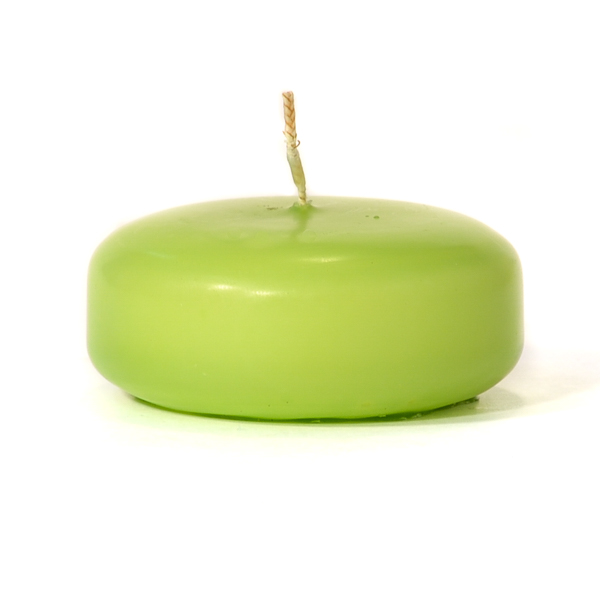 Lime Green Floating Candles Small Disk