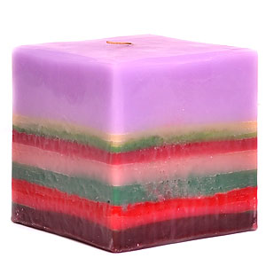 Colored Layer Square Candles 5 Inch