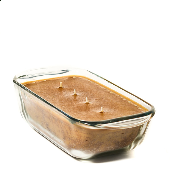 4 Wick Glass Loaf Dish Candle