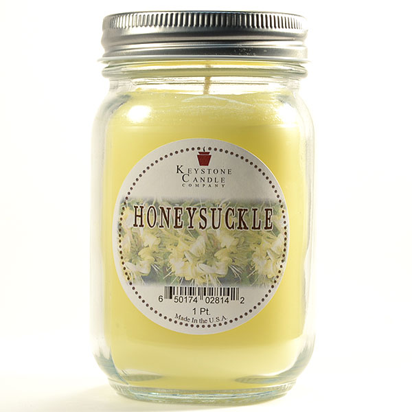 Pint Mason Jar Candle Honeysuckle