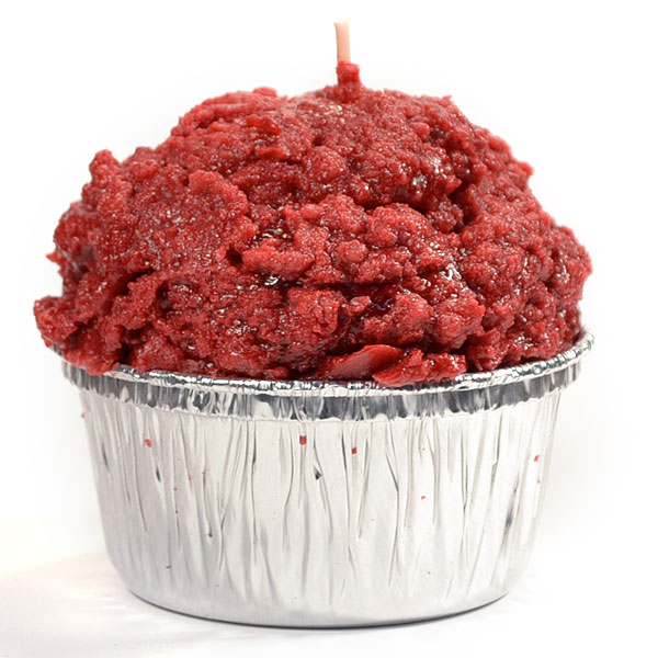Muffin Shaped Candle Red Velvet Cake