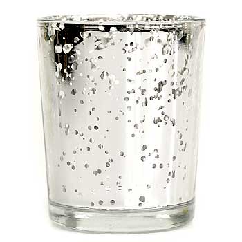 Straight Votive Cup Speckled Silver