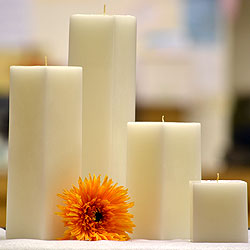 White Square Candles 3 Inch