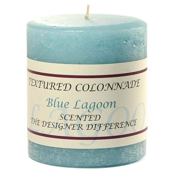 Textured 3x3 Blue Lagoon Pillar Candles