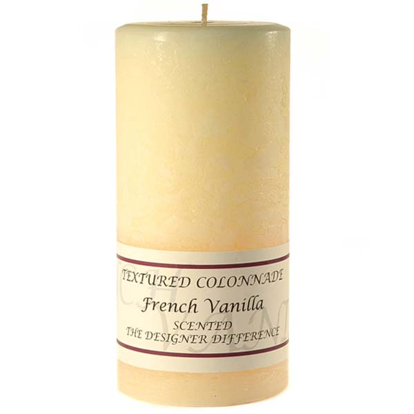 Textured 3x6 French Vanilla Pillar Candles