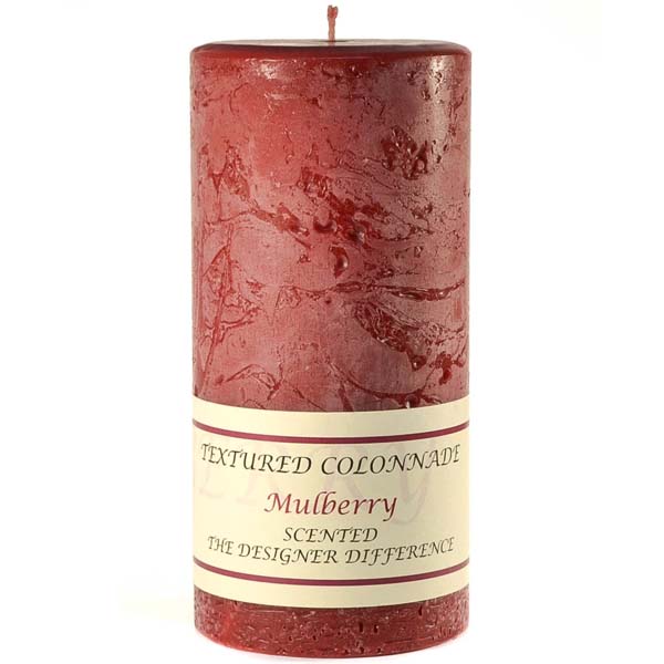 Textured 3x6 Mulberry Pillar Candles