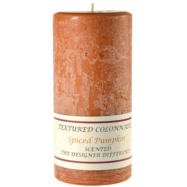 Textured 4x9 Spiced Pumpkin Pillar Candles