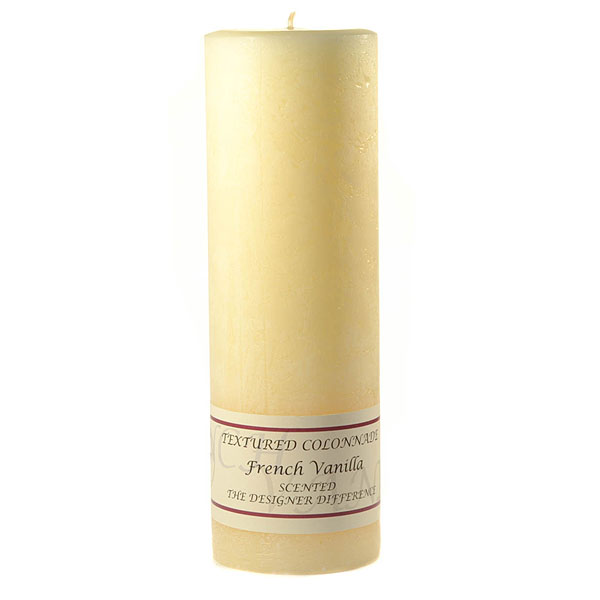 Textured 3x9 French Vanilla Pillar Candles