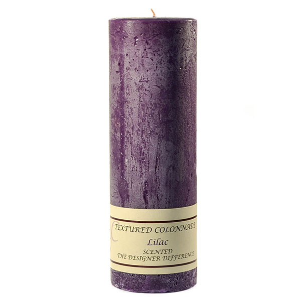 Textured 3x9 Lilac Pillar Candles