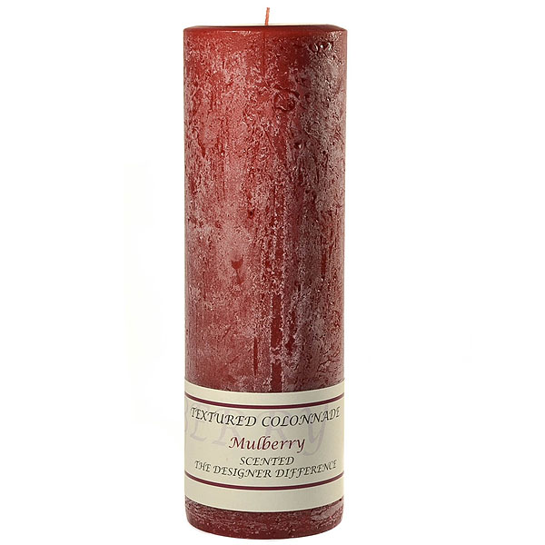 Textured 3x9 Mulberry Pillar Candles