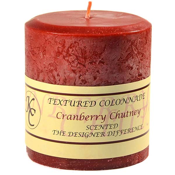 Textured 4x4 Cranberry Chutney Pillar Candles