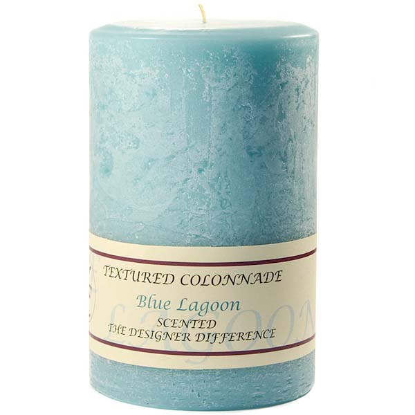 Textured 4x6 Blue Lagoon Pillar Candles