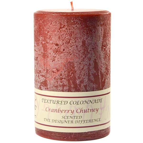 Textured 4x6 Cranberry Chutney Pillar Candles