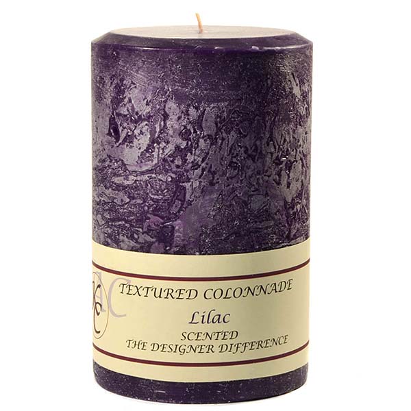 Textured 4x6 Lilac Pillar Candles