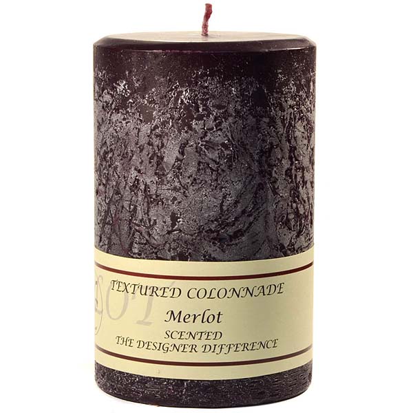 Textured 4x6 Merlot Pillar Candles