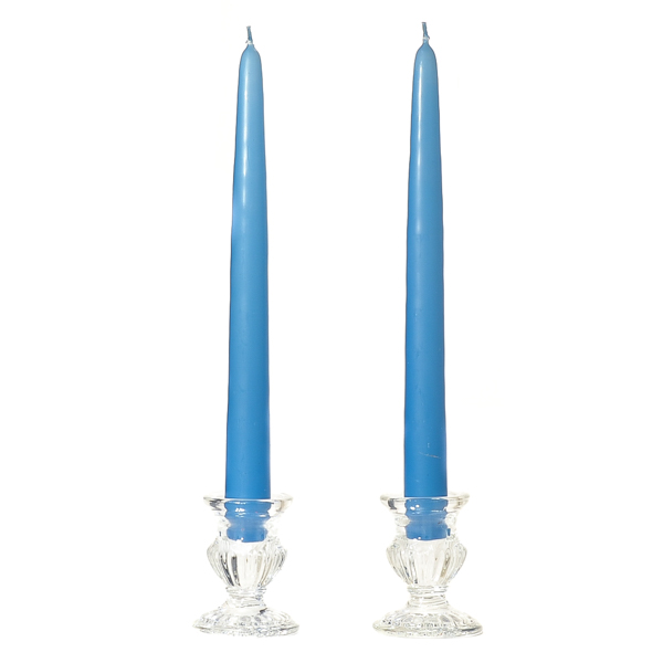 Unscented 15 Inch Colonial Blue Tapers Pair