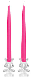 Unscented 10 Inch Hot Pink Tapers Pair