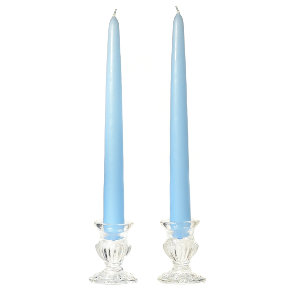 Unscented 10 Inch Light Blue Tapers Pair