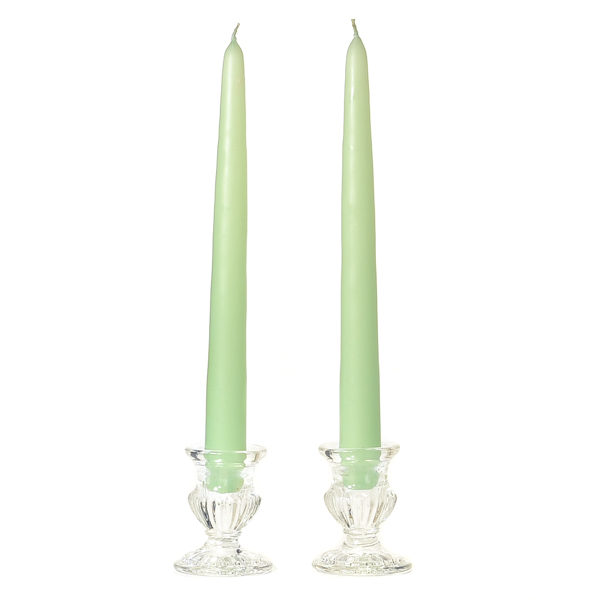 Unscented 10 Inch Mint Green Tapers Pair