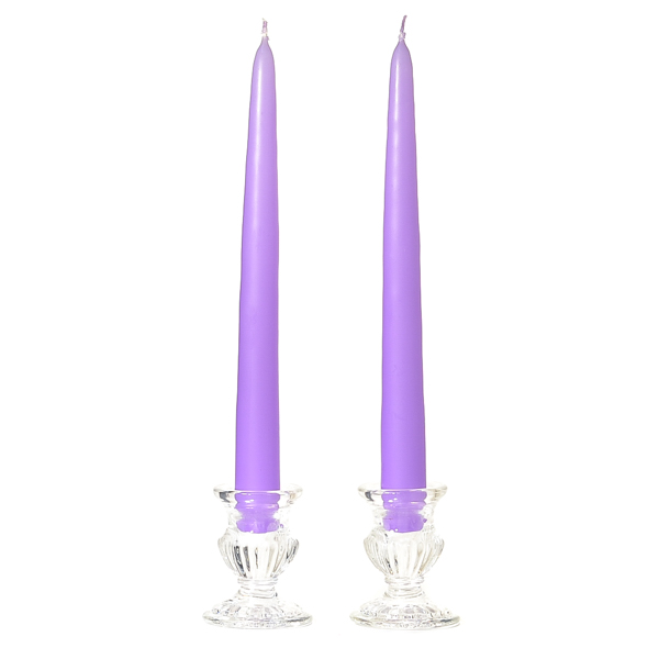 Unscented 8 Inch Orchid Tapers Pair