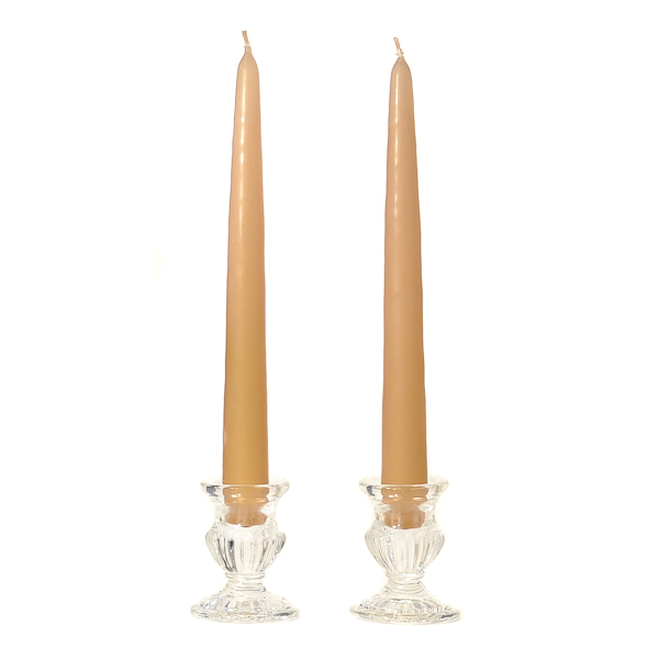 Unscented 8 Inch Parchment Tapers Pair