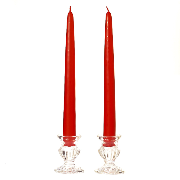 Unscented 12 Inch Red Tapers Pair