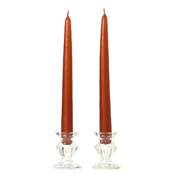 Unscented 15 Inch Terracotta Tapers Pair