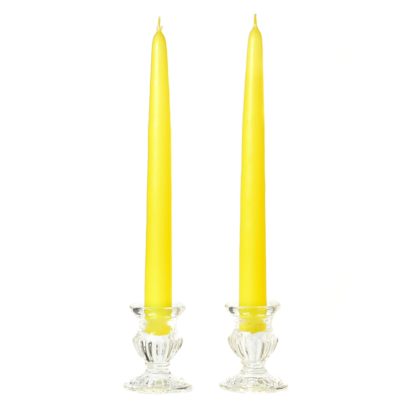 Unscented 10 Inch Yellow Tapers Pair