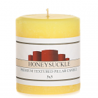 Textured 3x3 Honeysuckle Pillar Candles