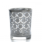 Metallic Silver Hexagonal Votive Cup