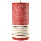 Textured 3x6 Mistletoe and Holly Pillar Candles