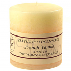 Textured 4x4 French Vanilla Pillar Candles