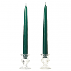 Unscented 12 Inch Hunter Green Tapers Pair