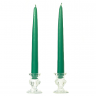 Unscented 15 Inch Forest Green Tapers Pair