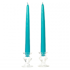 Unscented 15 Inch Mediterranean Blue Tapers Pair